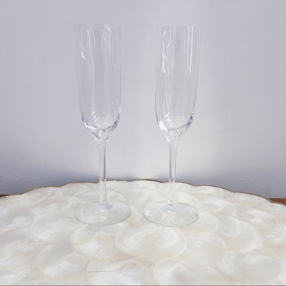 Tiffany & Co. Other - Tiffany Swirl Classic Champagne Flute Glasses Pair Wedding 9.25” Toasting